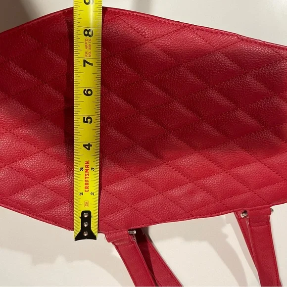 Lux De Ville Matte Red Coffin Handbag Rockabilly Skull Purse - Picture 8 of 12